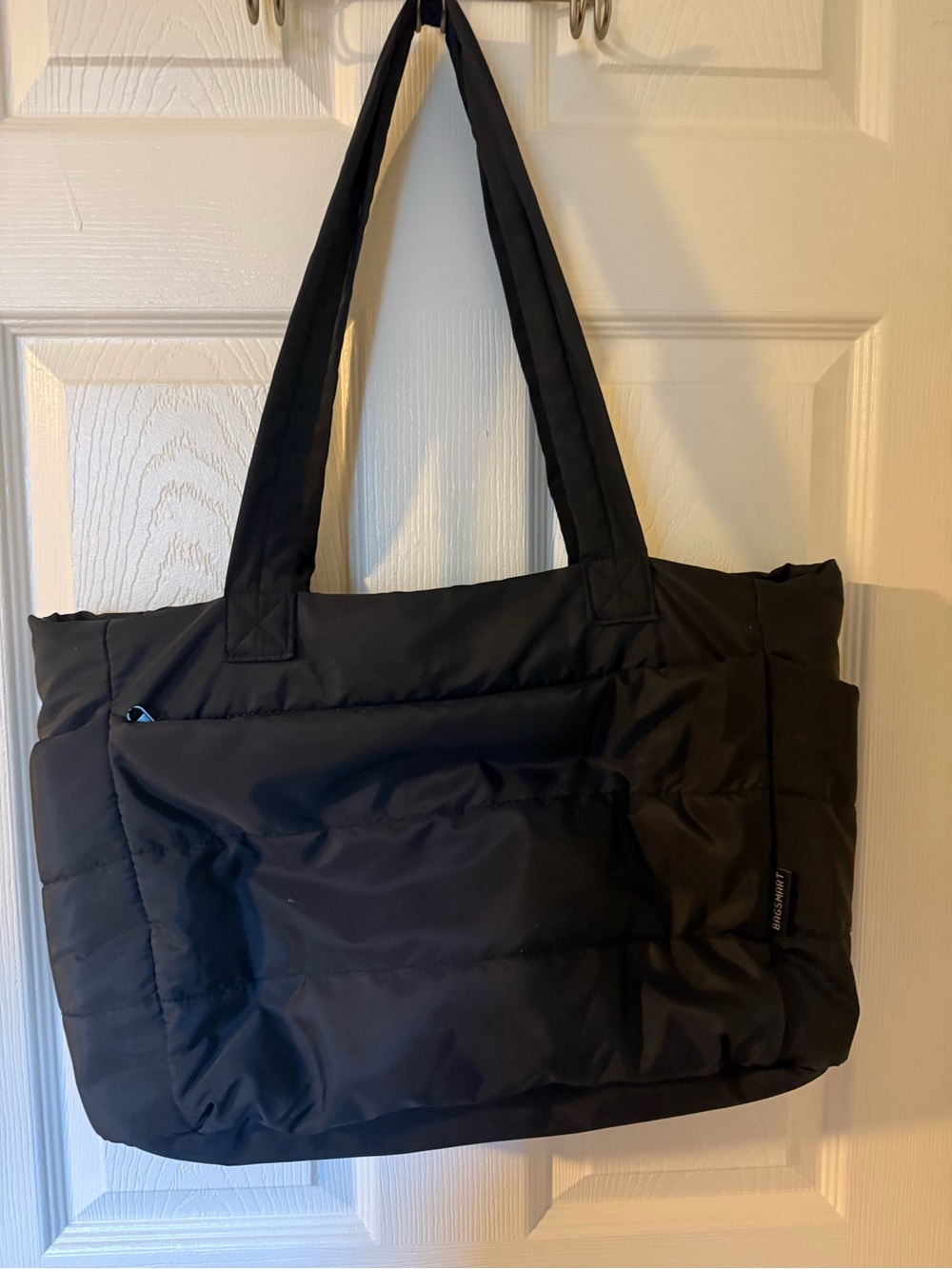 Black Quilted Shoulder Tote - Casual Everyday Carry